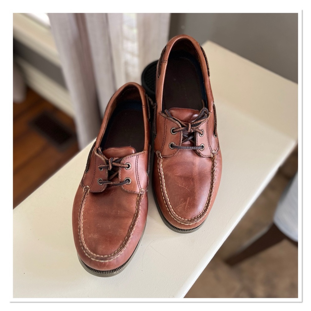 DOCKERS Men's Dark Brown 'Castaway' Leather Boat Shoes